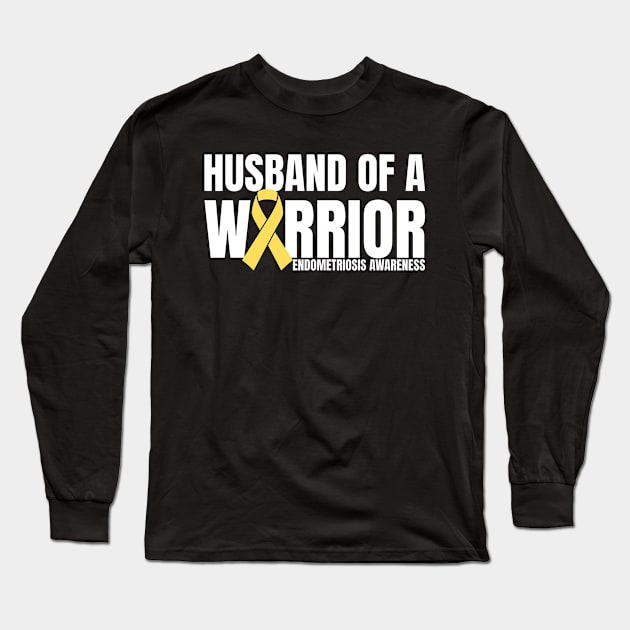 Husband of a Warrior Endometriosis Awareness Long Sleeve T-Shirt by Shopinno Shirts